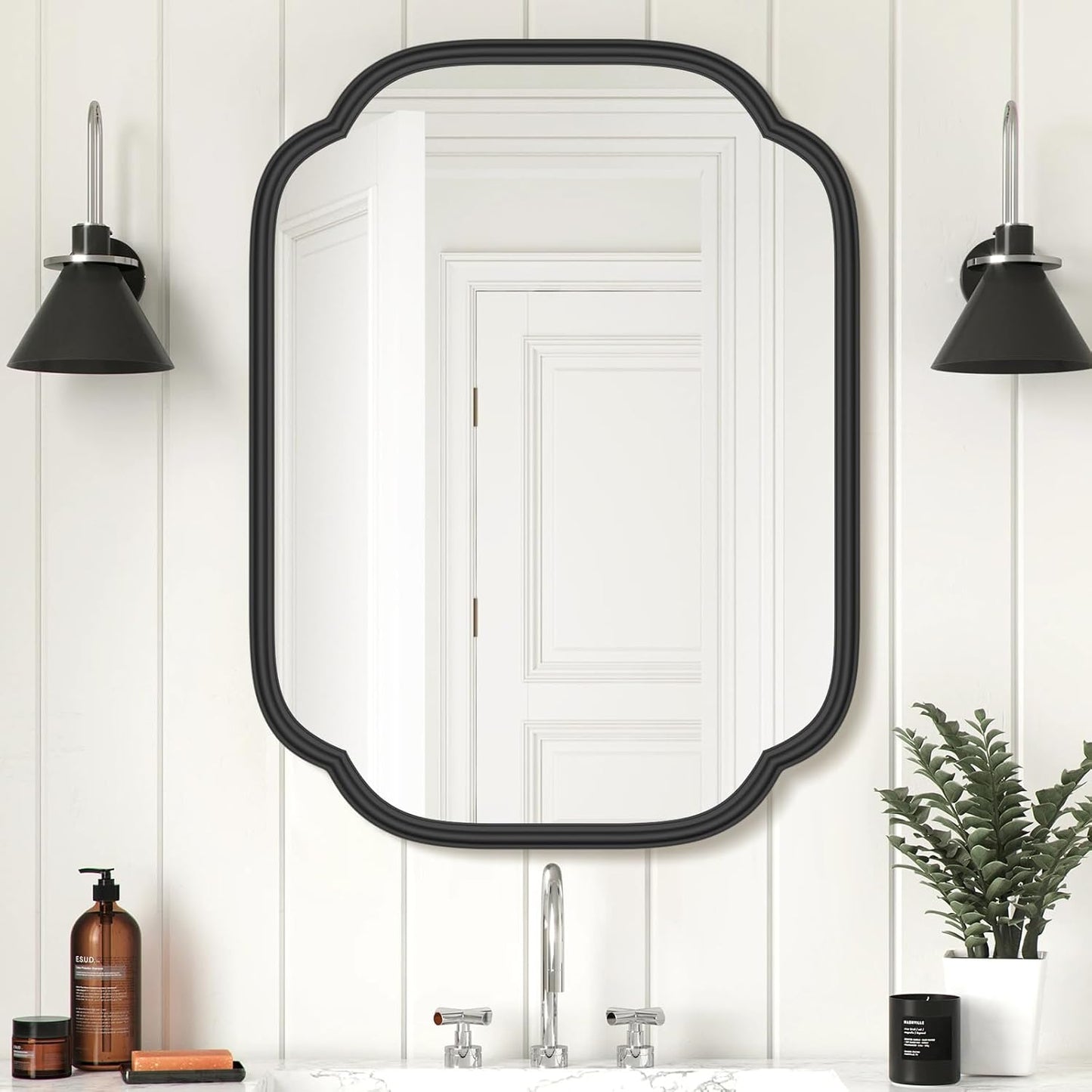 Black Bathroom Mirror for Wall - 18x24 Rectangular Design