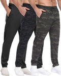 3 Pack Mens Athletic Sweatpants for Men with Zipper Pockets - Jogger