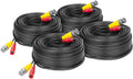 4K Security Camera Cable 60FT 4-Pack - Pre-Made BNC Siamese Cable