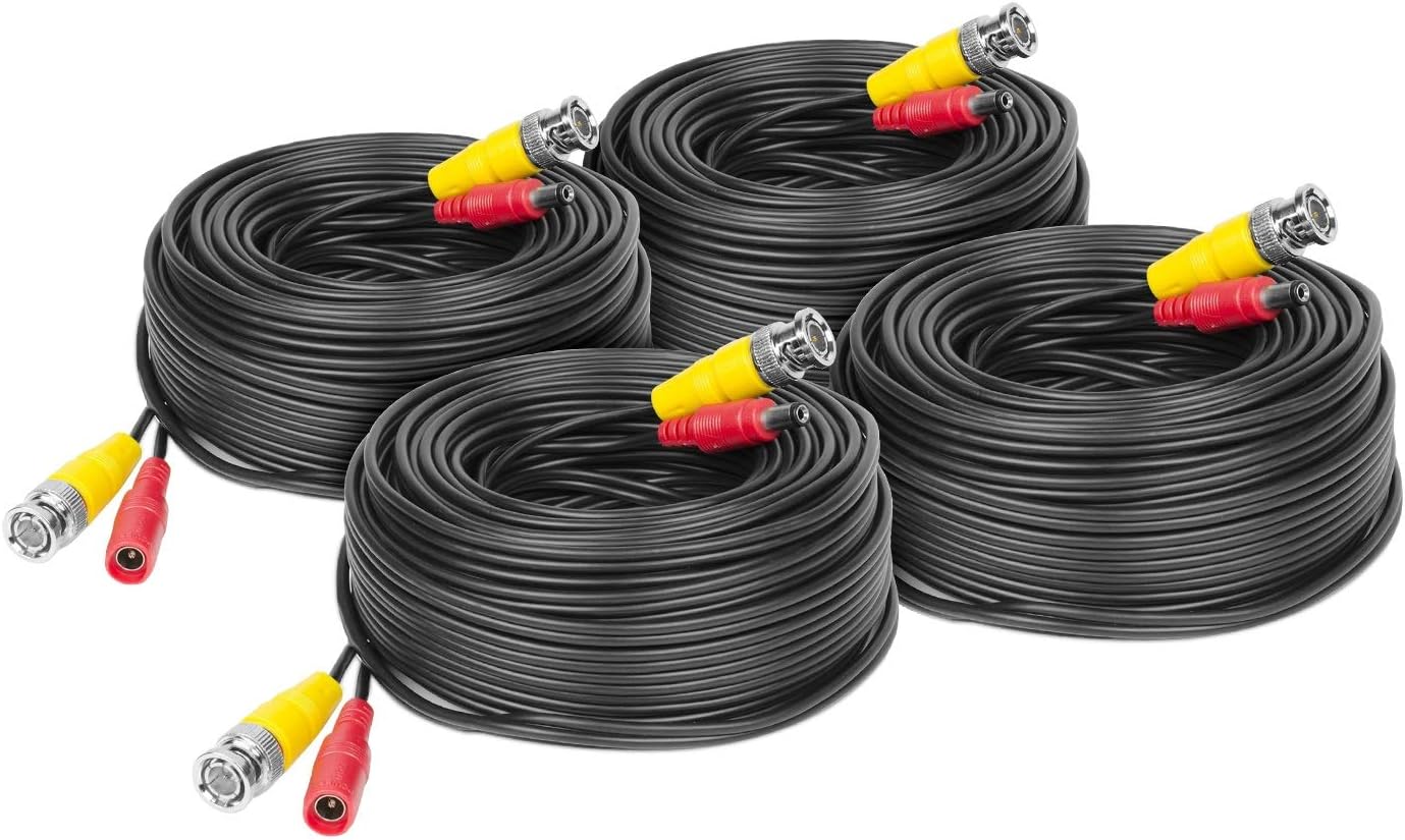 4K Security Camera Cable 60FT BNC Cable for Easy Setup