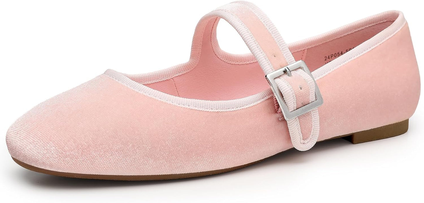 Trary Women's Ballet Flats: Comfortable Square Toe Mary Jane Shoes