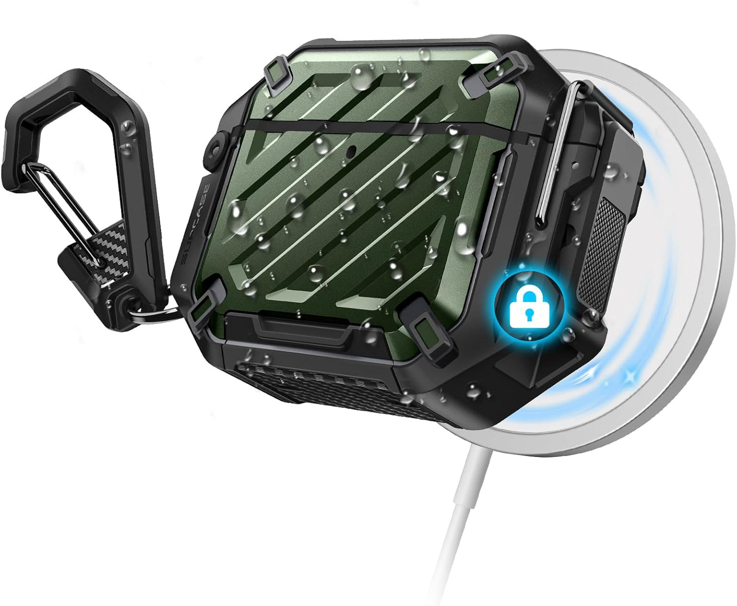 SUPCASE AirPods 4 Case with Lock & Carabiner for Protection