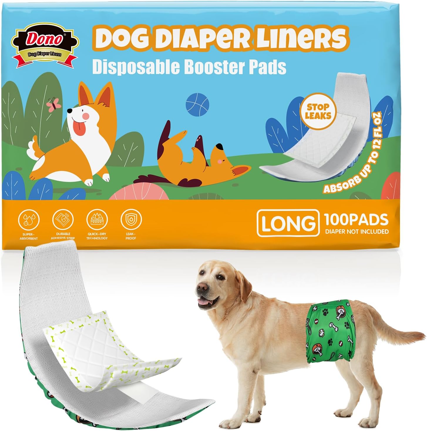 Super Absorbent Dog Diaper Liners by Dono