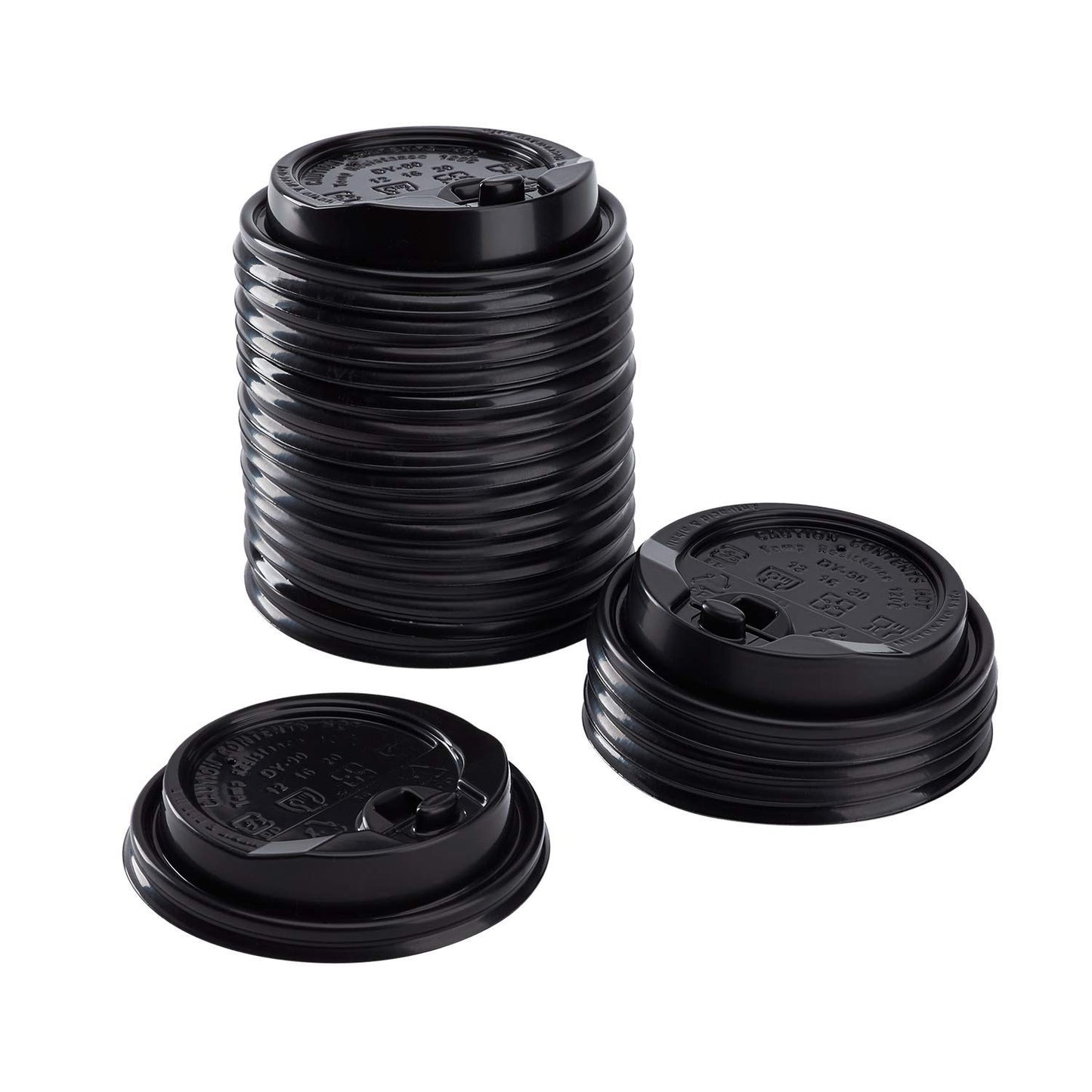 Karat C-KDL516B-E 90mm Black Enclosure Lids for 10-24 oz Cups