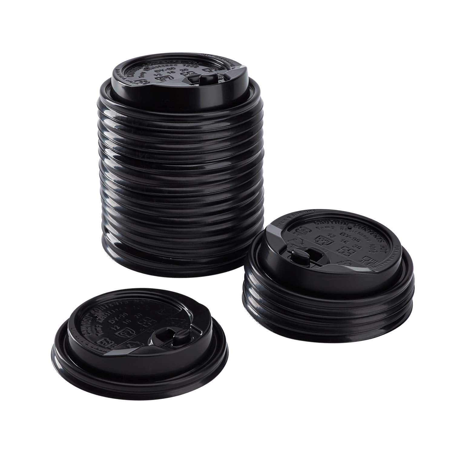 Karat C-KDL516B-E 90mm Black Enclosure Lids for 10-24 oz Cups