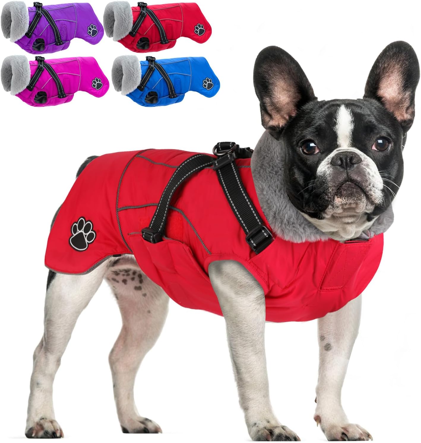 Doglay Dog Jacket Waterproof Coat with Built in Harness for Dogs
