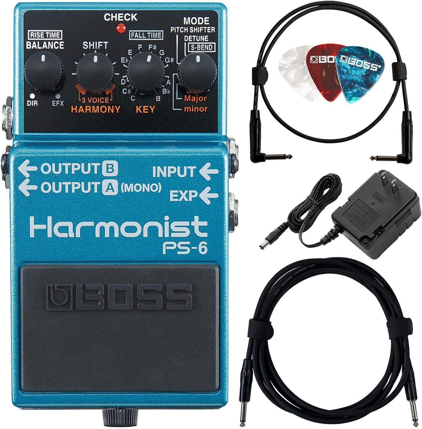 Boss PS-6 Harmonist Bundle with Power Supply and Cables