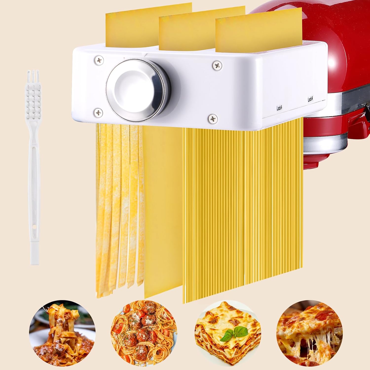 3-in-1 Stainless Steel Pasta Attachment for KitchenAid Mixer