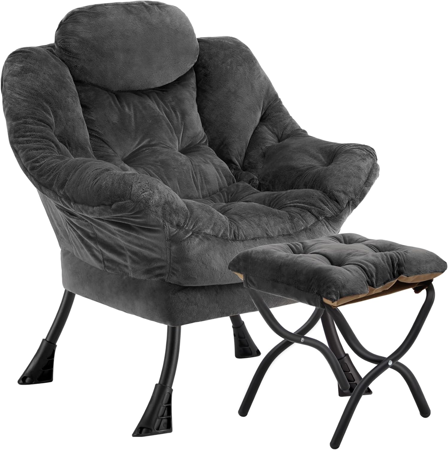 Lazy Chair with Folding Ottoman for Living Room and Office