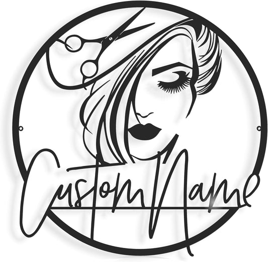Personalized Beauty Studio Sign - Custom Metal Wall Art Decor