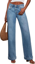 KUNMI Jeans Wide Leg Baggy High Waist Straight Leg - Comfortable Fit