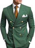 2 Piece Double Breasted Suit Men Slim Fit Blazer Pants