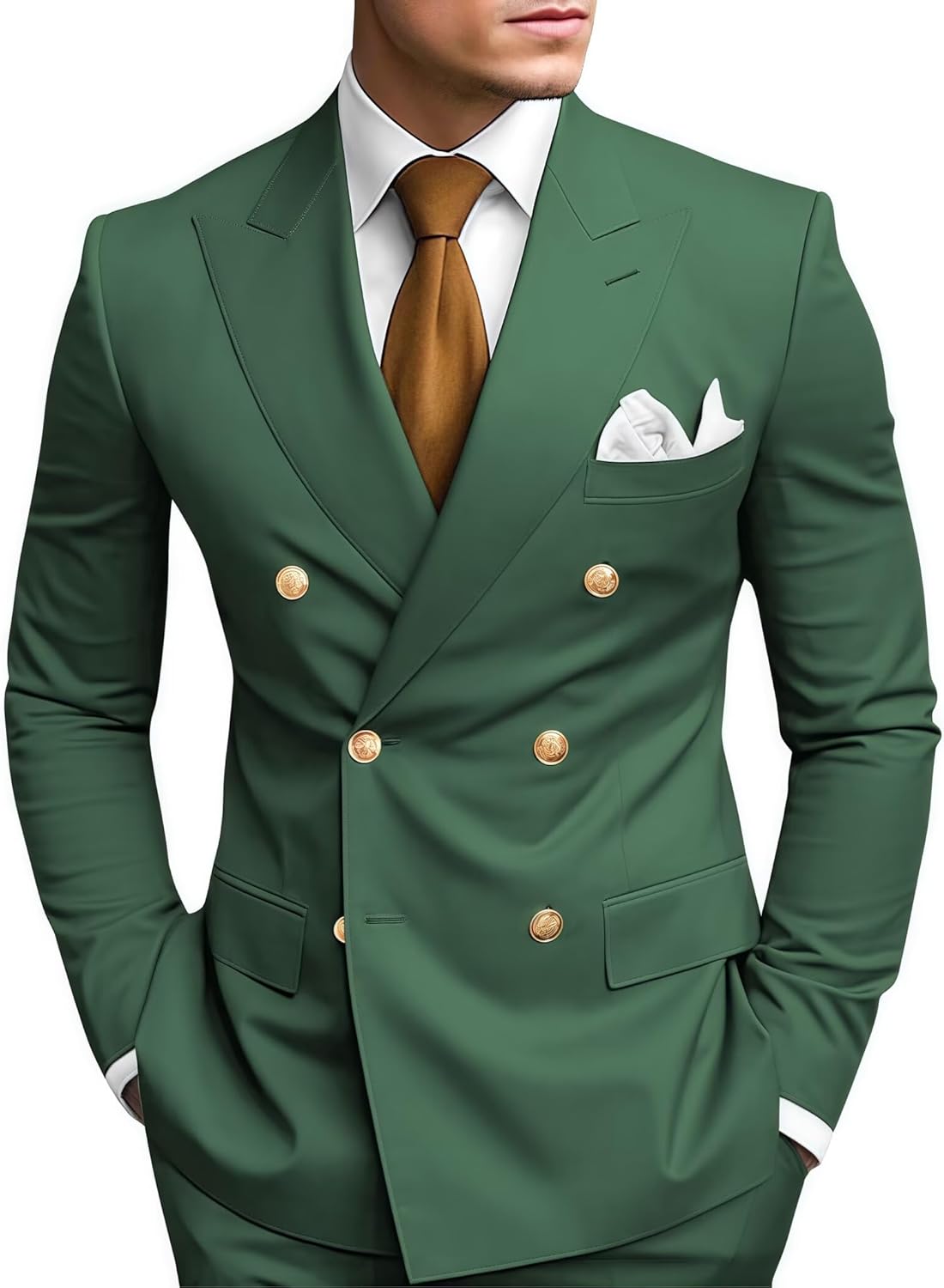 2 Piece Double Breasted Suit for Men - Stylish Slim Fit Set