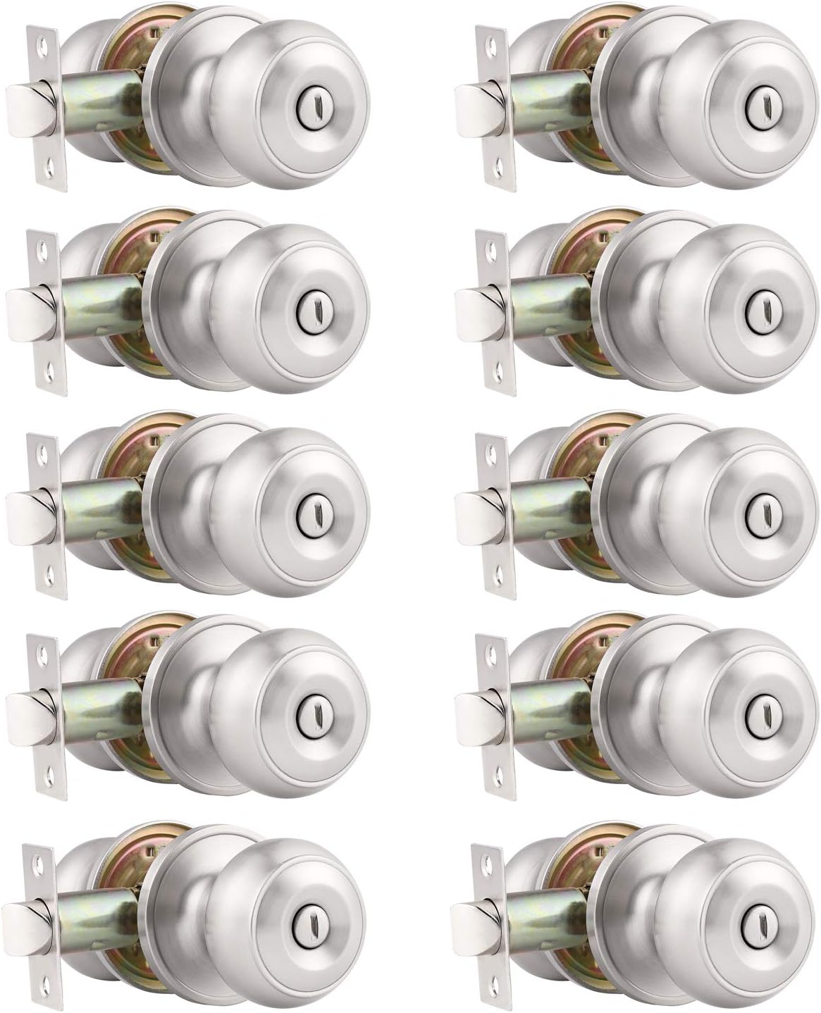 Probrico 10 Pack Round Privacy Door Knob for Secure Spaces