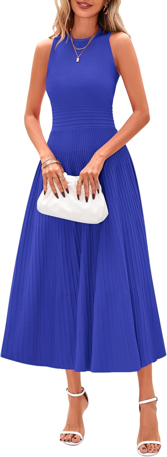 PRETTYGARDEN Spring Casual Dresses for Women - Midi A Line Style