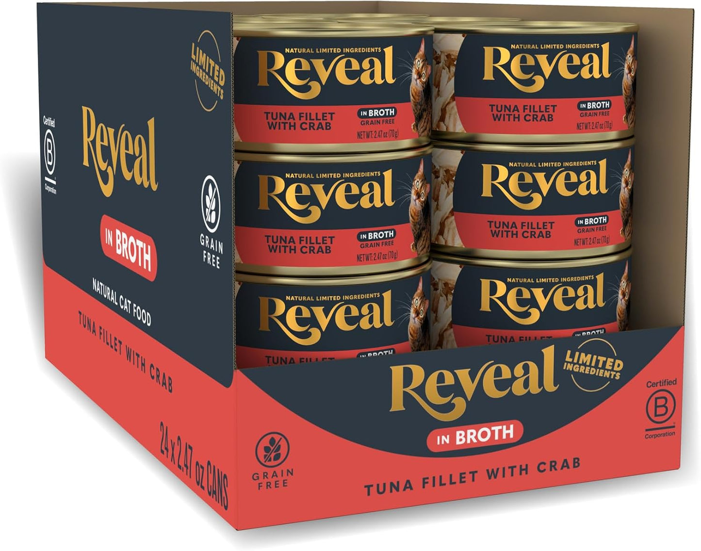 Reveal Natural Wet Canned Cat Food with Tuna and Crab Flavor