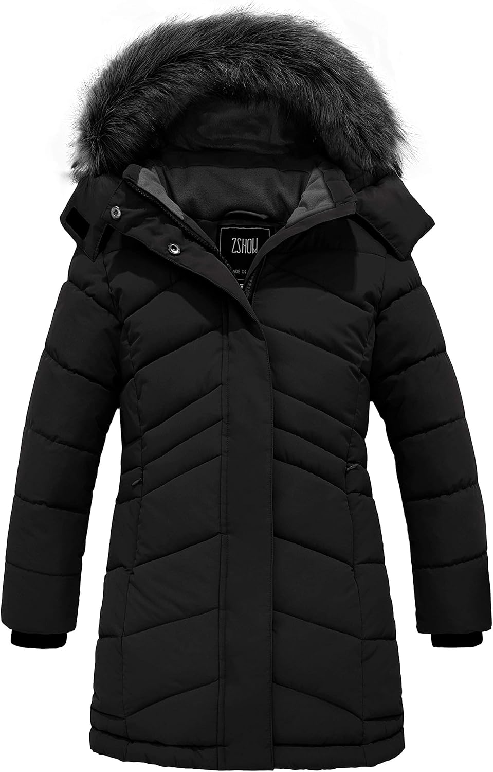 ZSHOW Girls' Winter Coat Insulated Long Quilted Puffer Jacket