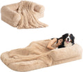 Human-Sized Foldable Dog Bed 72ftx44ftx11ft Camel - Orthopedic Comfort