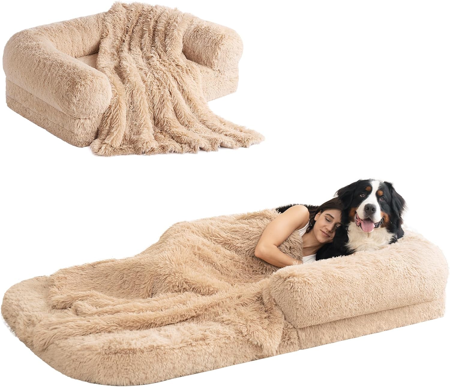 EHEYCIGA Foldable Human Dog Bed for Comfortable Relaxation