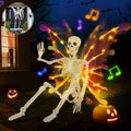 36 in Skeleton Halloween Decorations with Light Up Fairy Wings