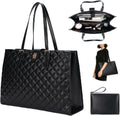 Quilted Laptop Tote Bag for Women 15.6 in - Large Capacity Work Tote