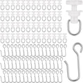 Shower Curtain Hooks and Gliders Pack 100pcs - Smooth, Rust-Resistant