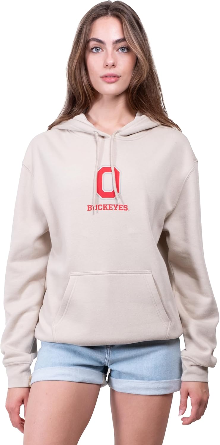 Ultra Game Women's NCAA Fleece Pullover Hoodie with Varsity Stripe
