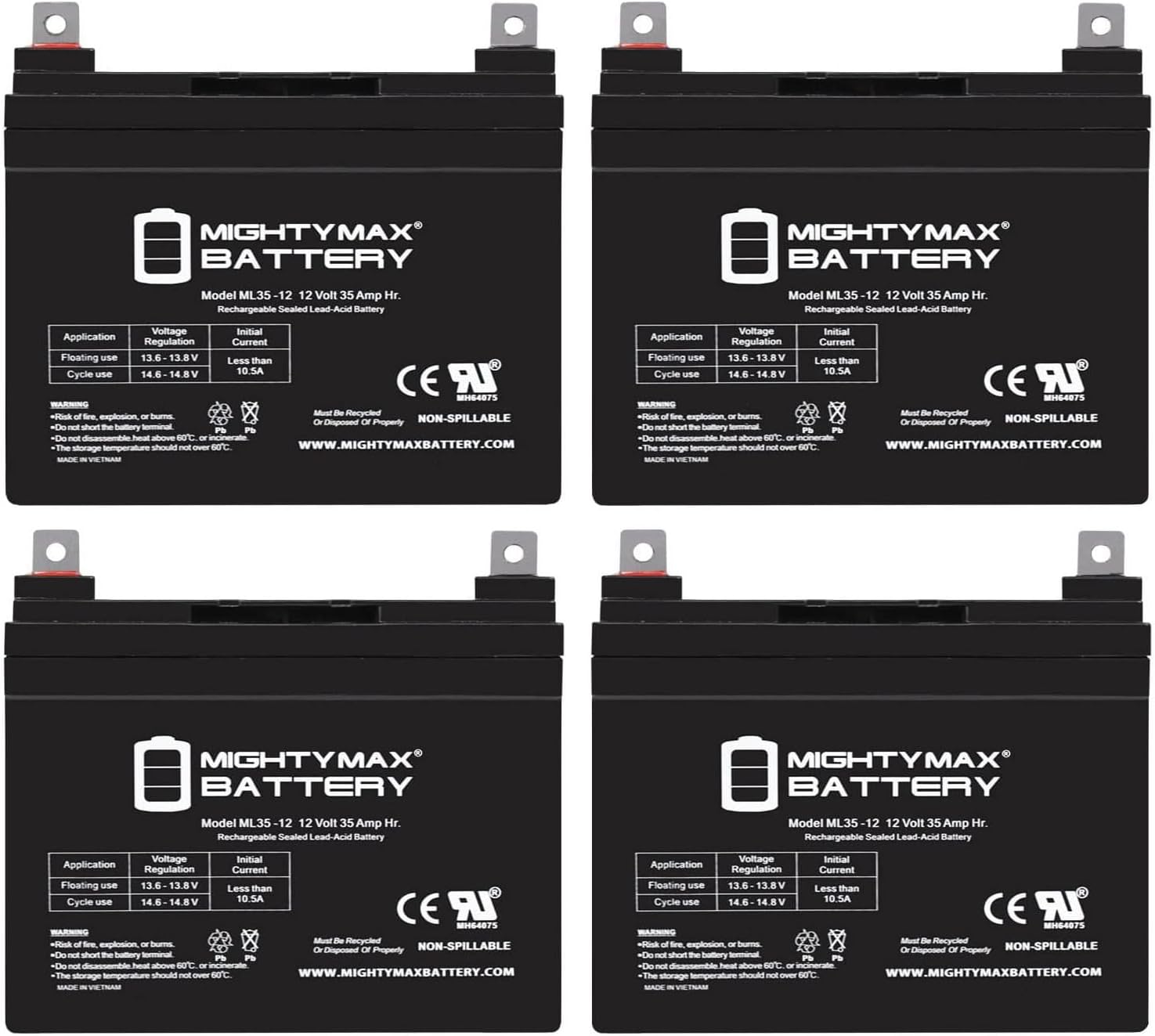 Mighty Max Battery ML35-12 - Reliable 12V 35AH SLA Battery Pack