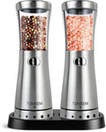 Electric Salt and Pepper Grinder Set with Storage Base