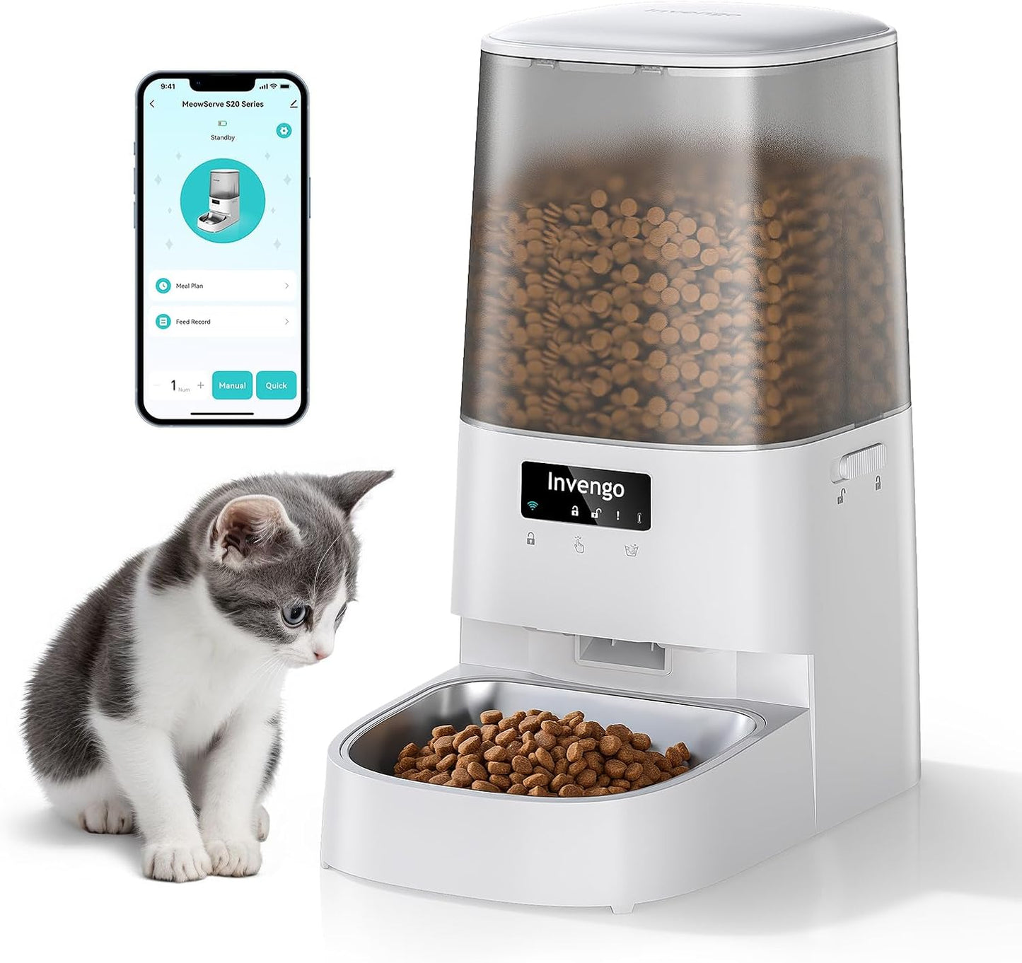 Automatic Cat Feeder with Smart App Control and 5L Capacity
