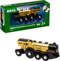 Mighty Golden Action Locomotive - Motorized Wooden Train with Lights