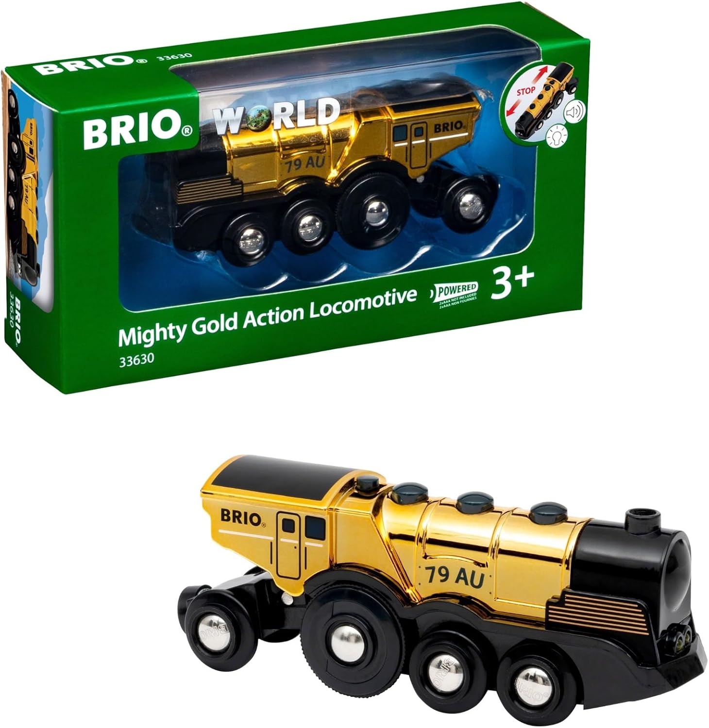 Mighty Golden Action Locomotive - Battery Operated Toy Train