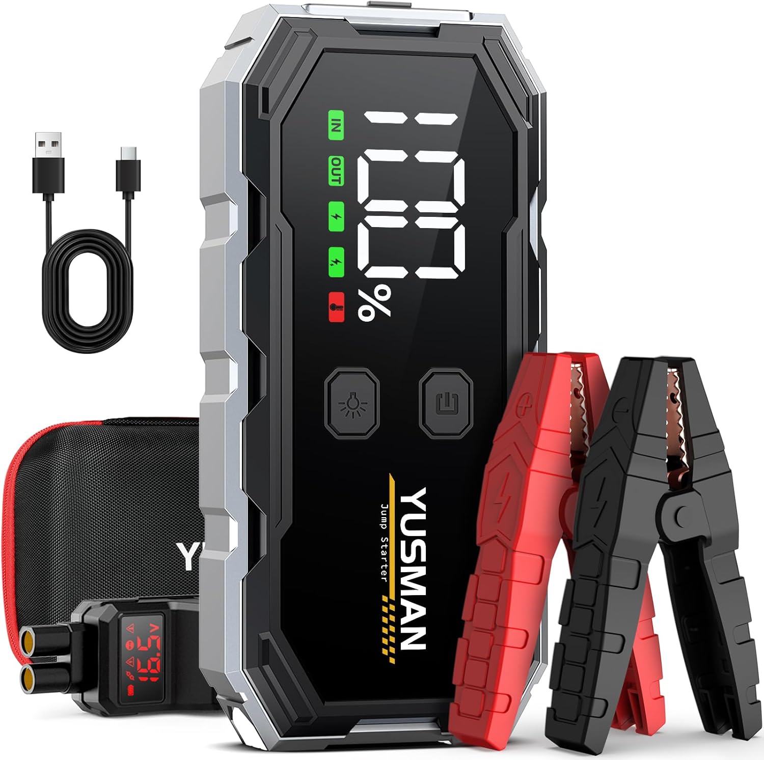 YUSMAN Jump Starter: 4000A Power, Safe & Quick Charge 3.0