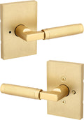 Kwikset Prava Knurled Interior Privacy Door Lever - Satin Brass