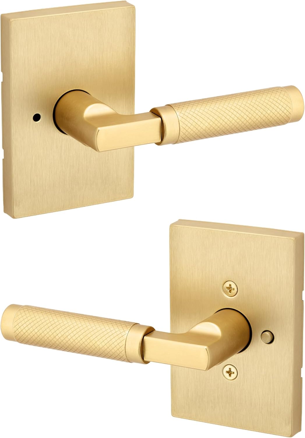 Kwikset Prava Interior Privacy Door Lever with Knurled Handle