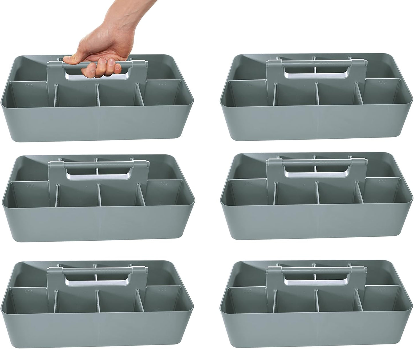Large Portable Caddy with 8 Compartments for Organizing Supplies