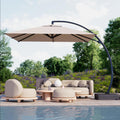 Kingdura 10x10 FT Cantilever Patio Umbrella with Base Included - Large