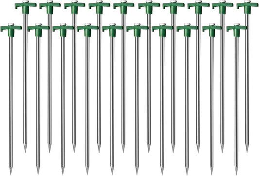10 Pack Heavy Duty Tent Stakes - Non-Rust Metal Pegs for Secure Outdoor Setup