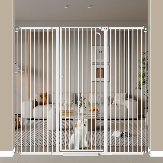 57 Inch Extra Tall Cat Pet Gate for Doorway and Stairs Safety