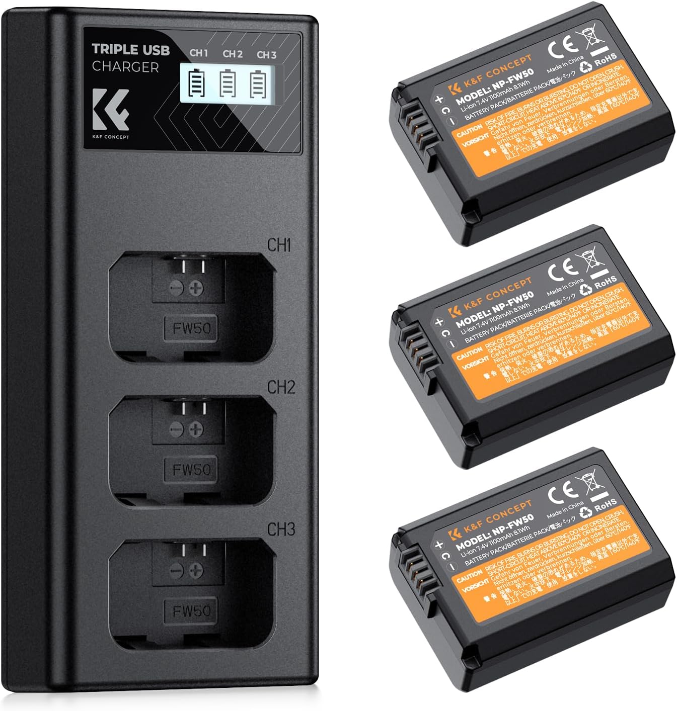 Triple Power Kit for Sony Cameras by K&F Concept