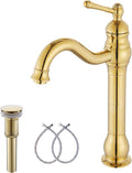 GGStudy 360 Swivel Single-Handle Vessel Sink Faucet - Polished Gold