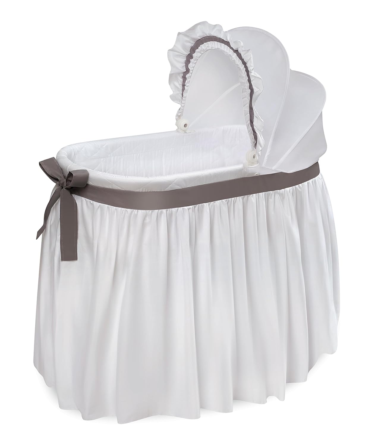 Wishes Rocking Baby Bassinet with Canopy and Storage Basket