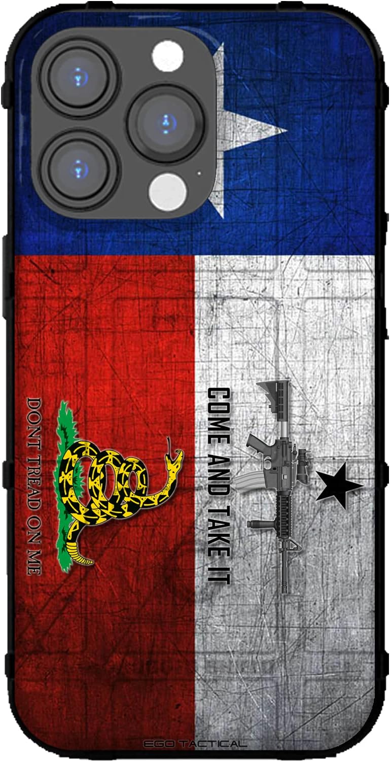 EGO TACTICAL Rugged Shield Case for iPhone 14 Pro - Texas Flag