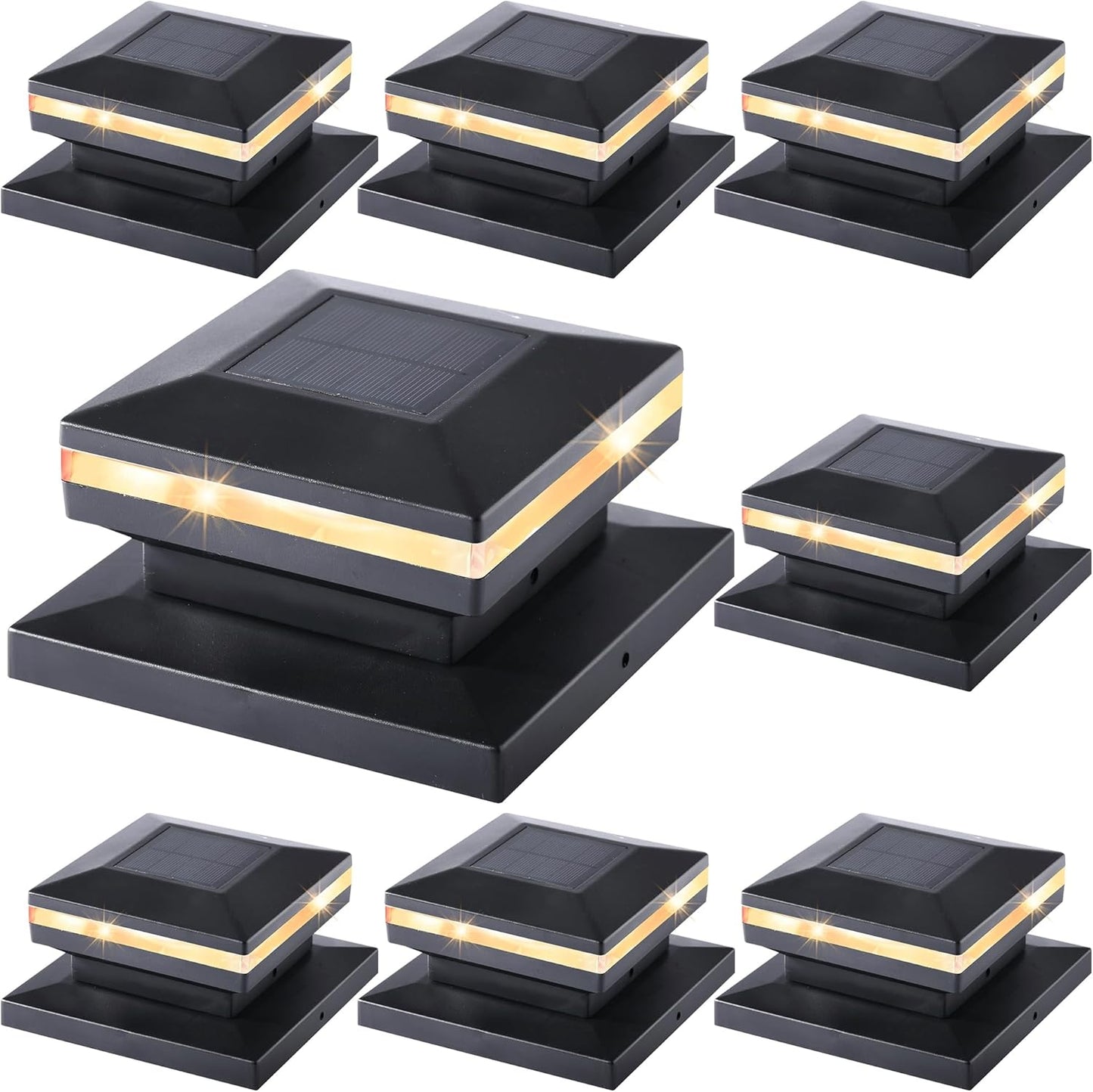 Dynaming 8 Pack Solar Post Cap Lights for Outdoor Decor