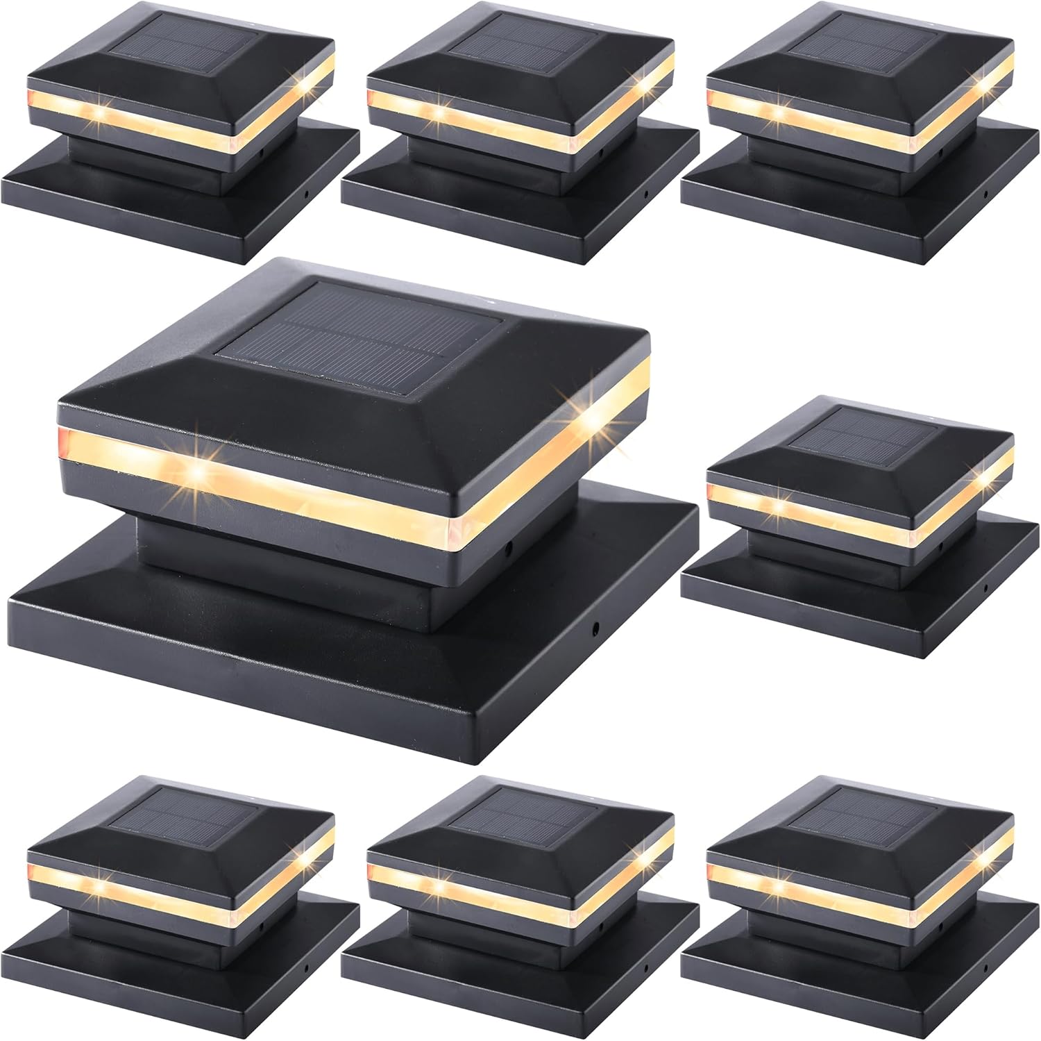 Dynaming 8 Pack Solar Post Cap Lights for Outdoor Decor
