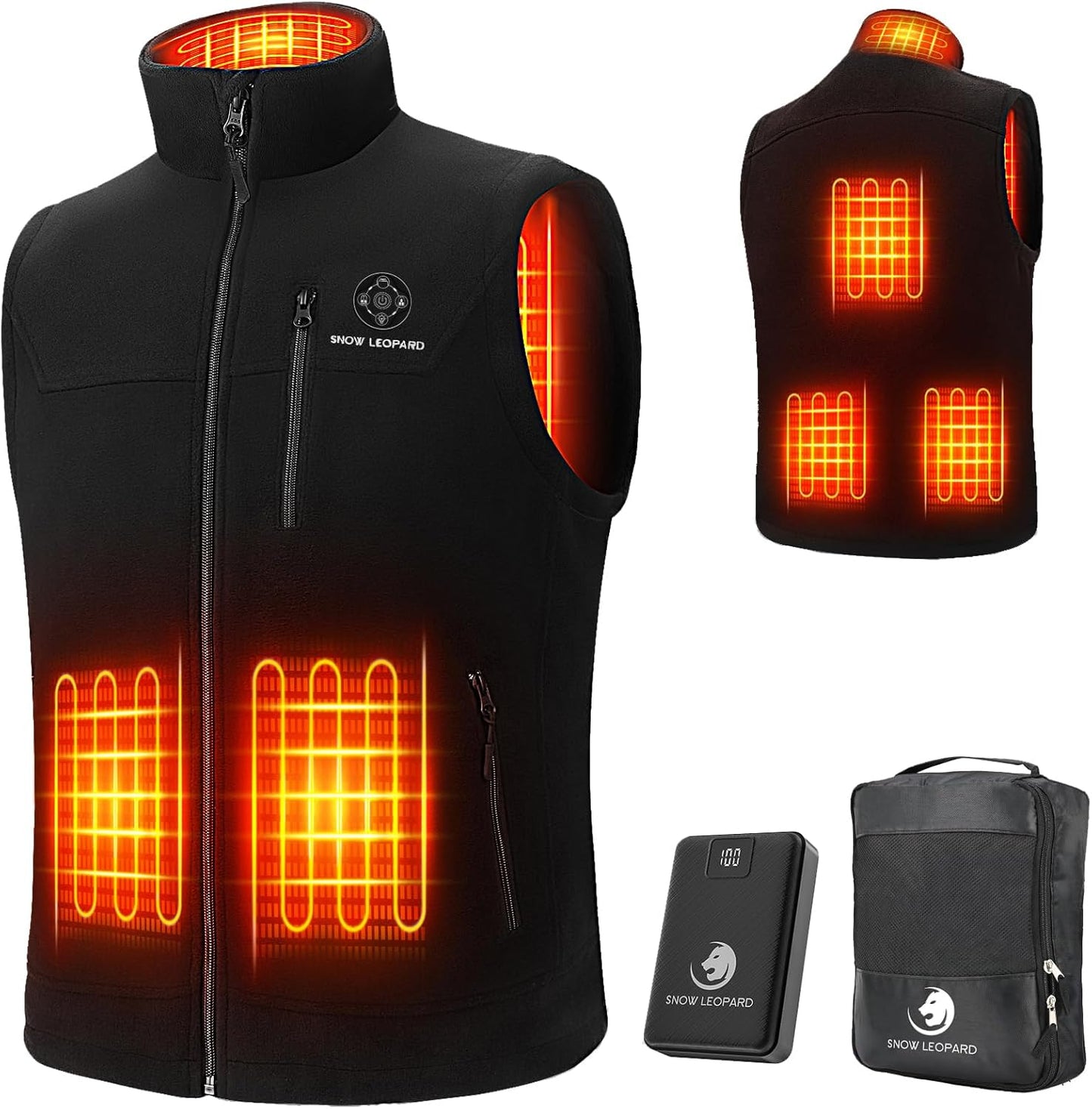 SNOW LEOPARD Men's Heated Vest for Ultimate Winter Warmth