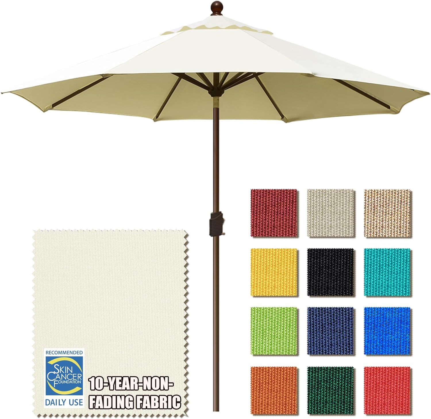 10Ft Market Umbrella with Ventilation for Outdoor Use