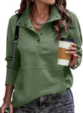 SHEWIN Women's Long Sleeve Stand Neck Sweatshirt - Lightweight Fashion