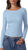 QINSEN Women's Long Sleeve T Shirts for Y2K Casual Style