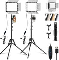 2-Pack LED Video Light Kit - Dimmable 2800-7000K Lighting